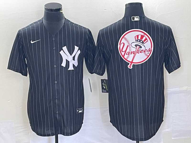 Men%27s New York Yankees Blank Black Pinstripe Cool Base Stitched Baseball Jersey2->seattle mariners->MLB Jersey
